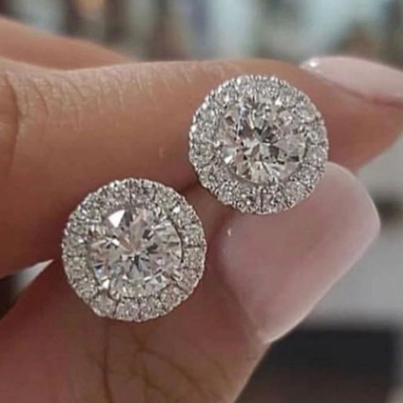 ROUND CUT EARRINGS - Picture 1 of 3